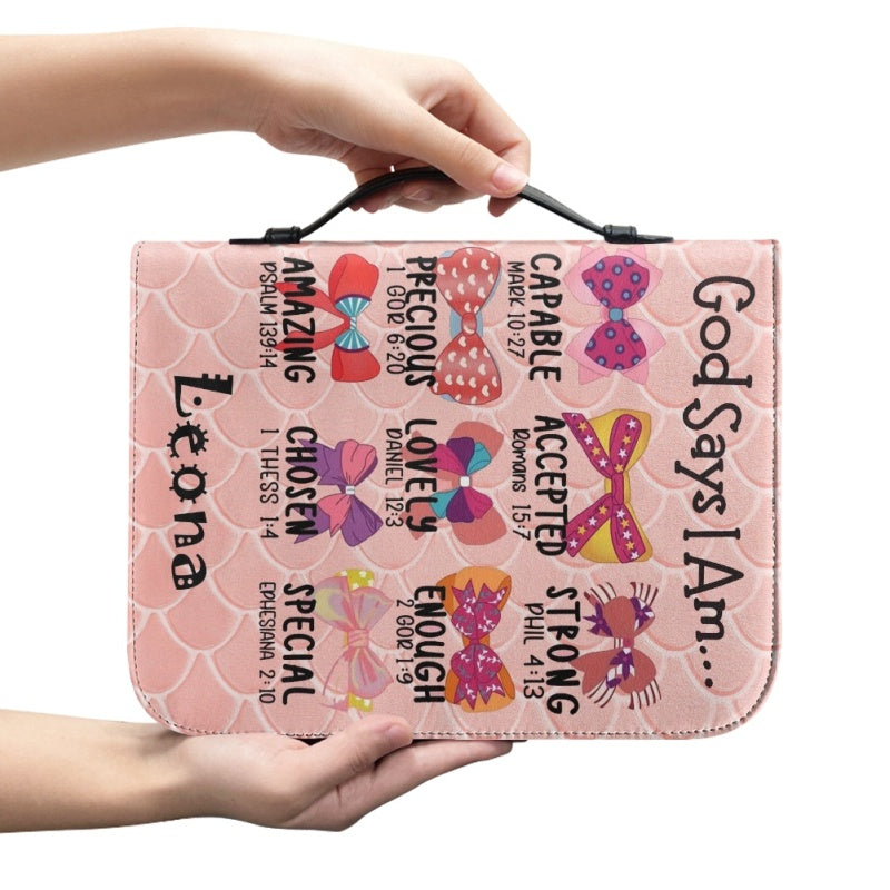 God Says You Are Personalized Pink Bible Cover