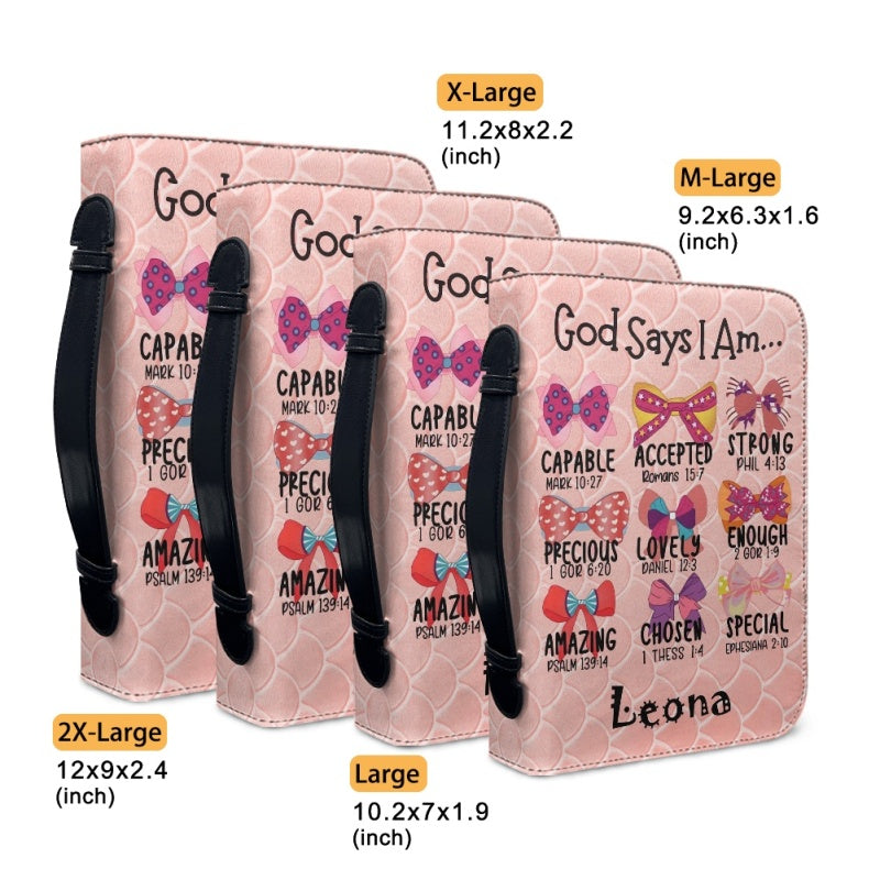 God Says You Are Personalized Pink Bible Cover