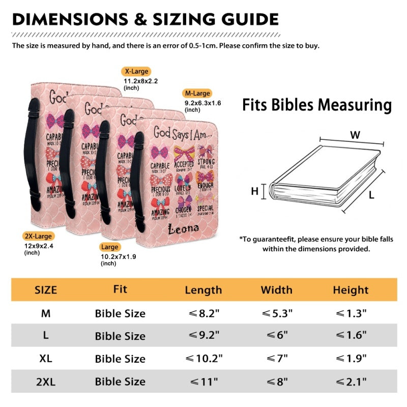 God Says You Are Personalized Pink Bible Cover