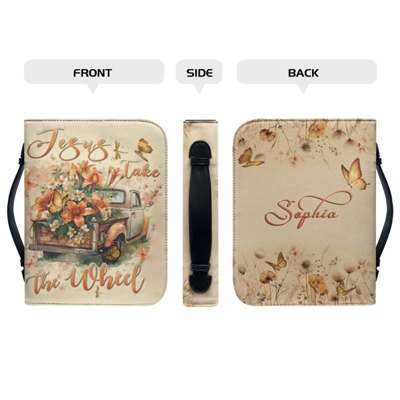 Personalized Jesus Take The Wheel Bible Cover