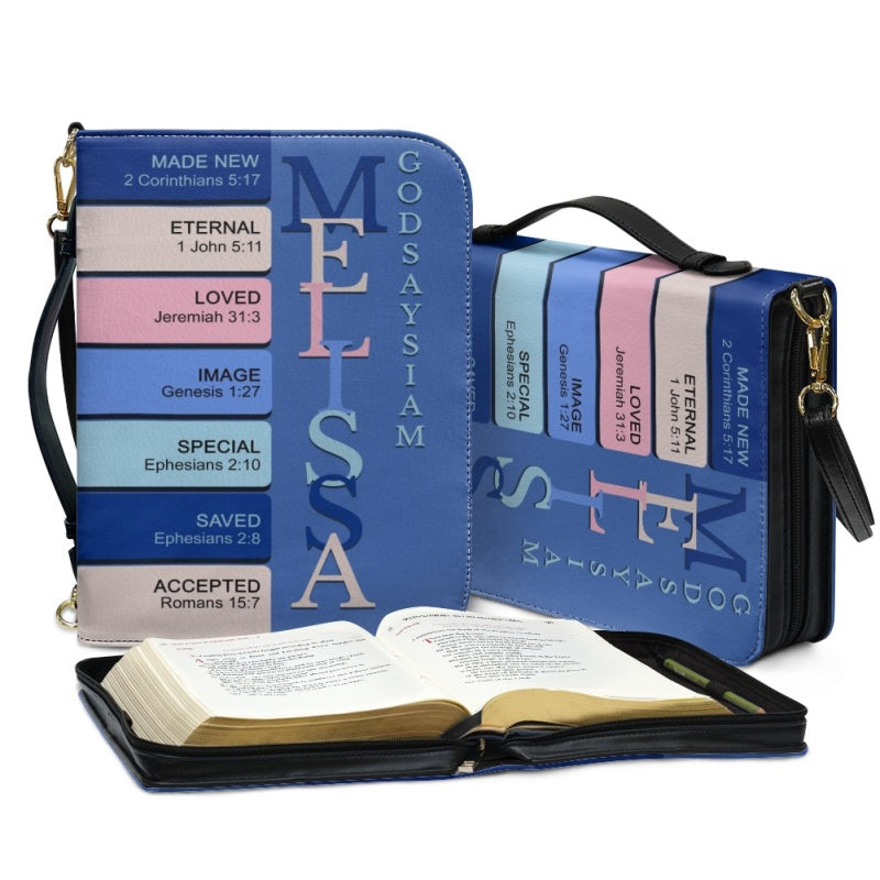 Personalized Blue Bible Cover with Name Meaning