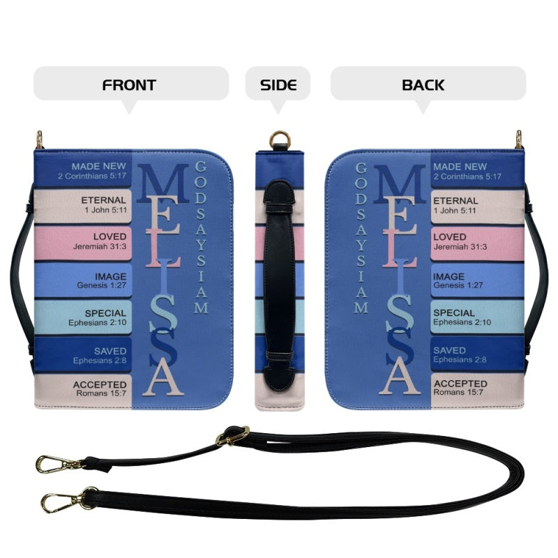 Personalized Blue Bible Cover with Name Meaning