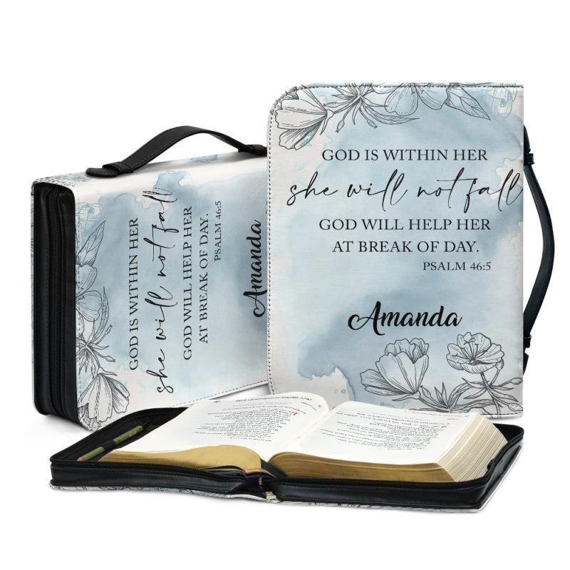 Custom Psalm 46:5 Floral Bible Cover