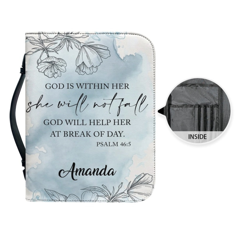 Custom Psalm 46:5 Floral Bible Cover