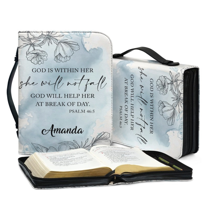 Custom Psalm 46:5 Floral Bible Cover