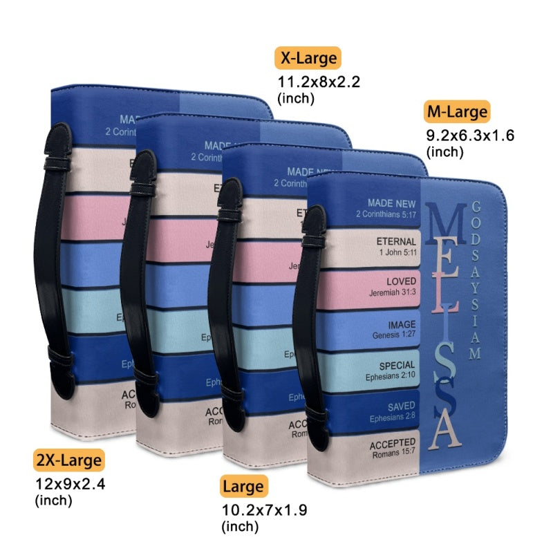 Personalized Blue Bible Cover with Name Meaning