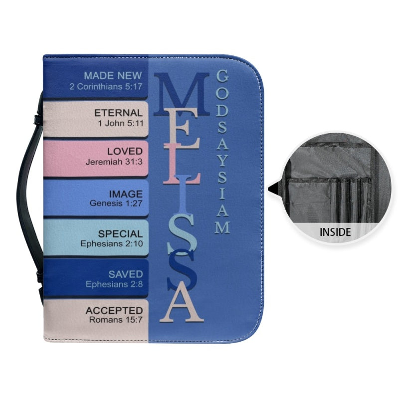 Personalized Blue Bible Cover with Name Meaning
