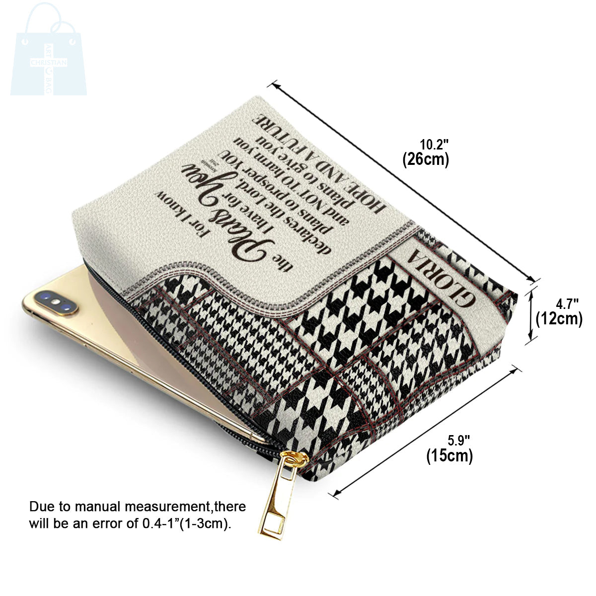 For I Know The Plans Leather Cosmetic Bag