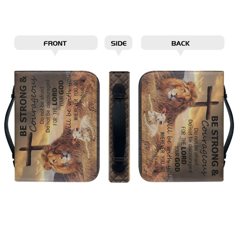 Personalized Be Strong & Courageous Bible Cover