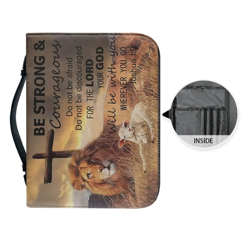 Personalized Be Strong & Courageous Bible Cover