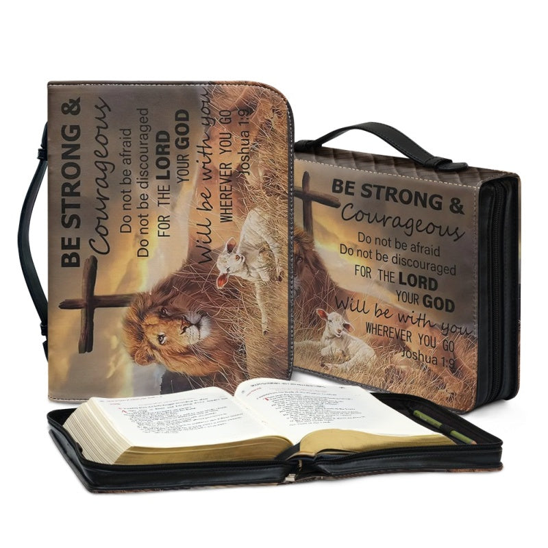 Personalized Be Strong & Courageous Bible Cover