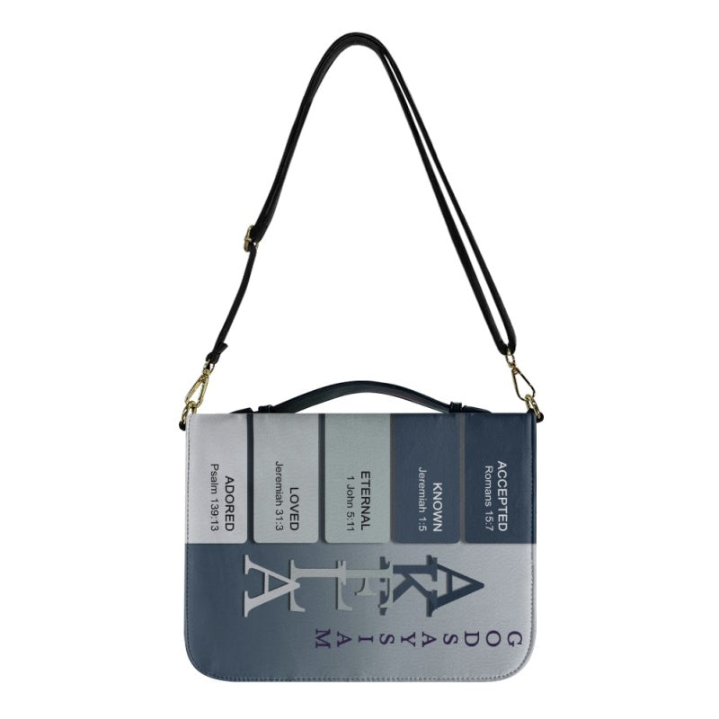 Personalized Silver Blue Name Meaning Bible Cover