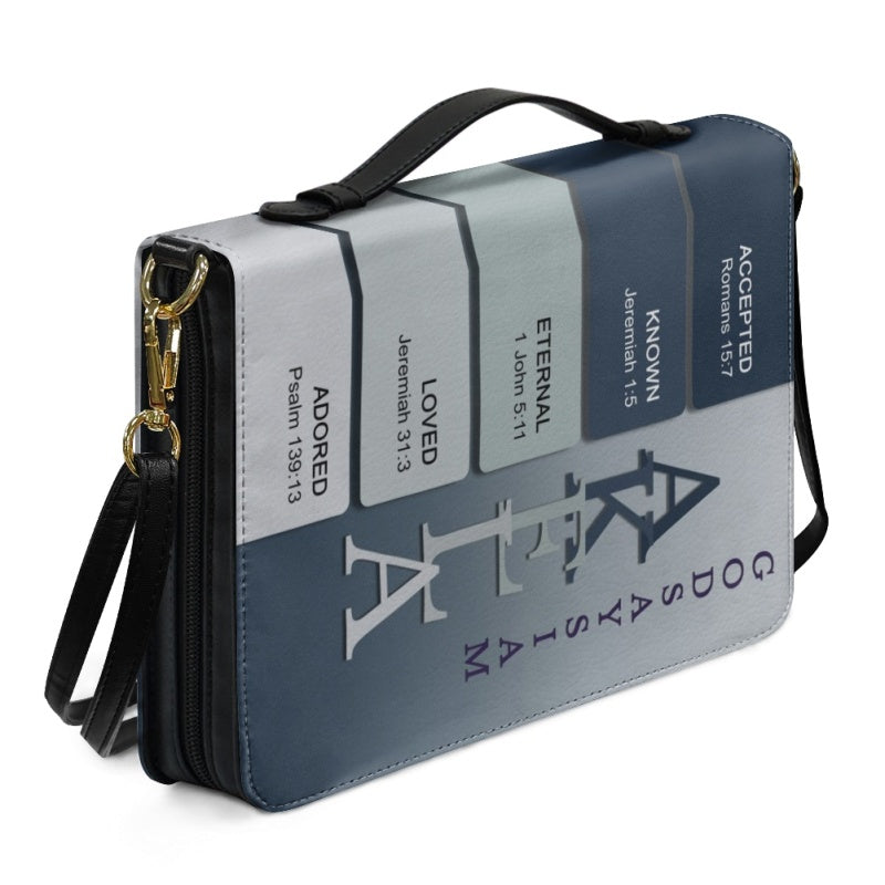 Personalized Silver Blue Name Meaning Bible Cover