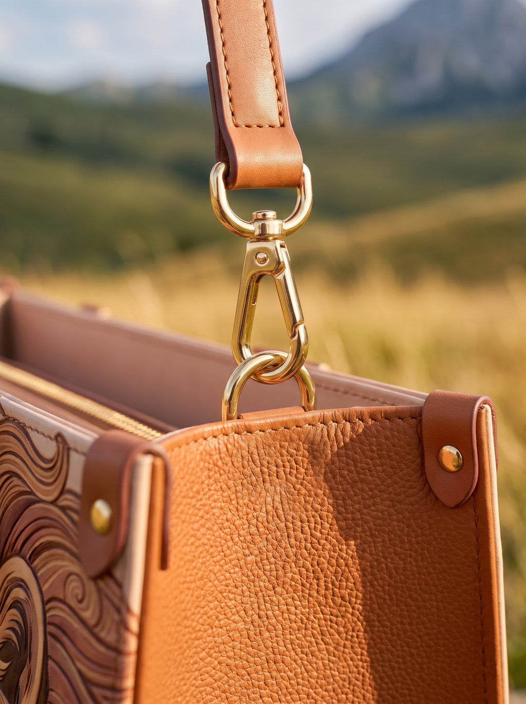Lion of Judah Joshua 1:9 Leather Handbag