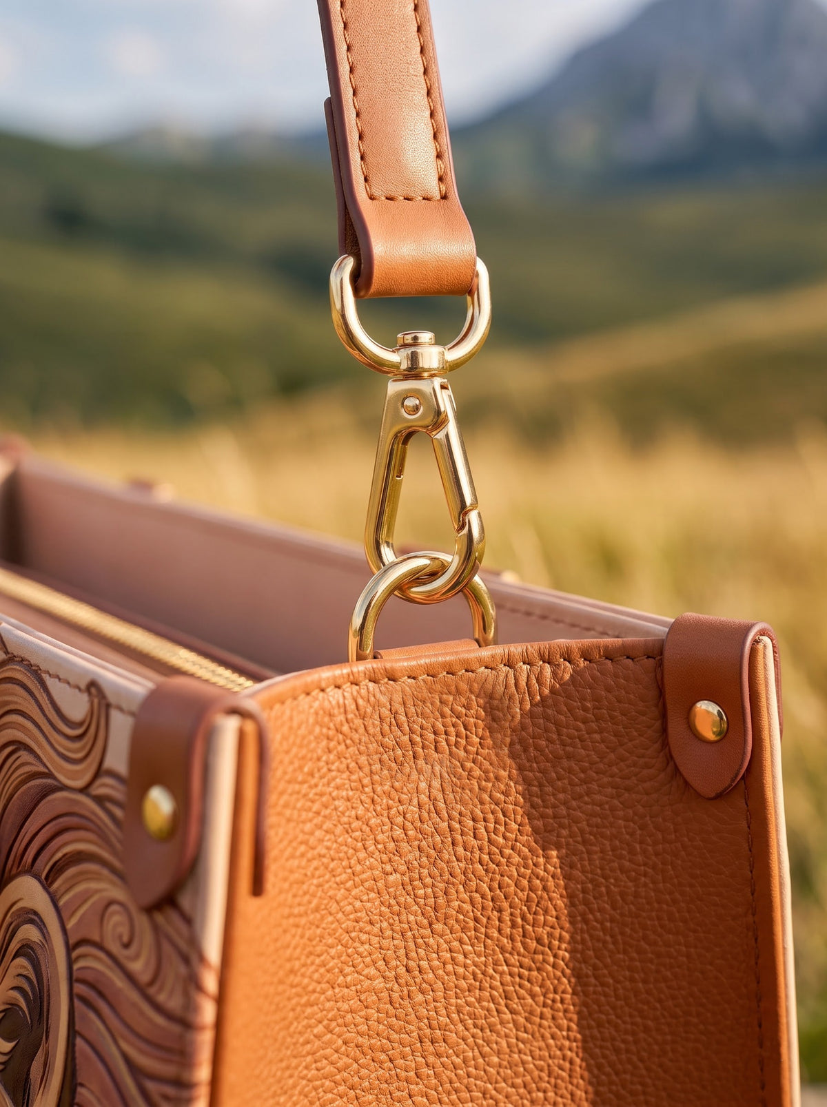 Lion of Judah Joshua 1:9 Leather Handbag