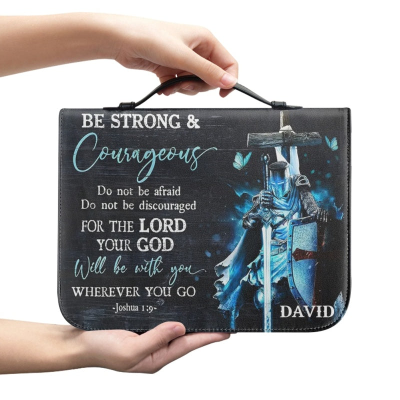 Personalized Be Strong & Courageous Bible Cover