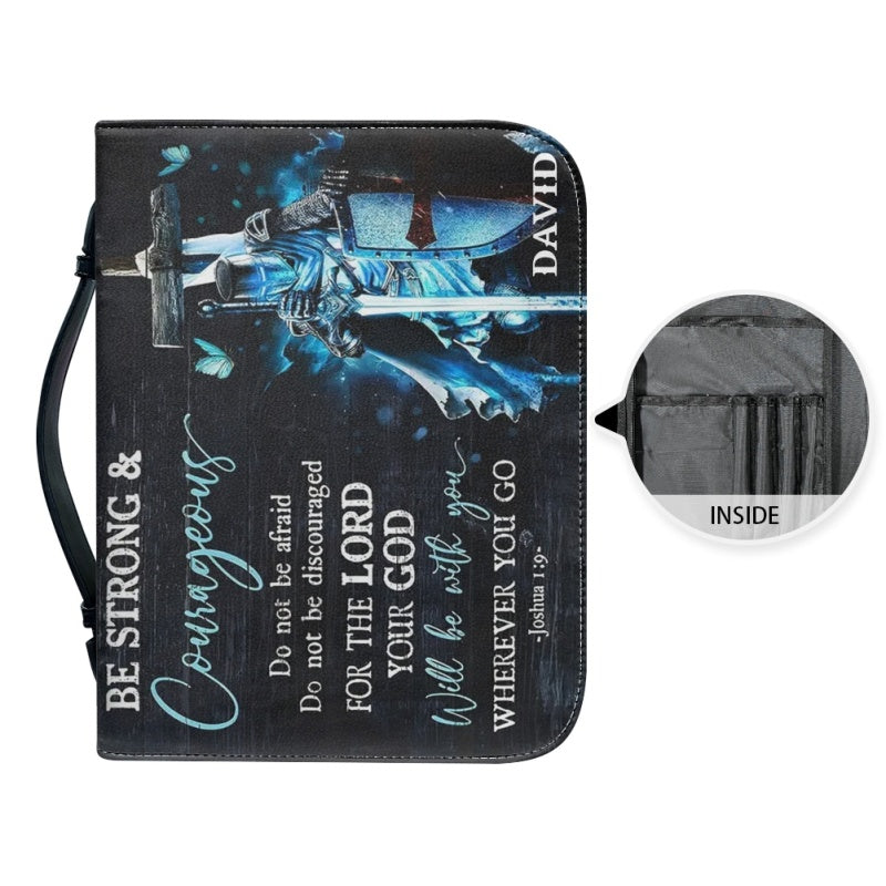 Personalized Be Strong & Courageous Bible Cover