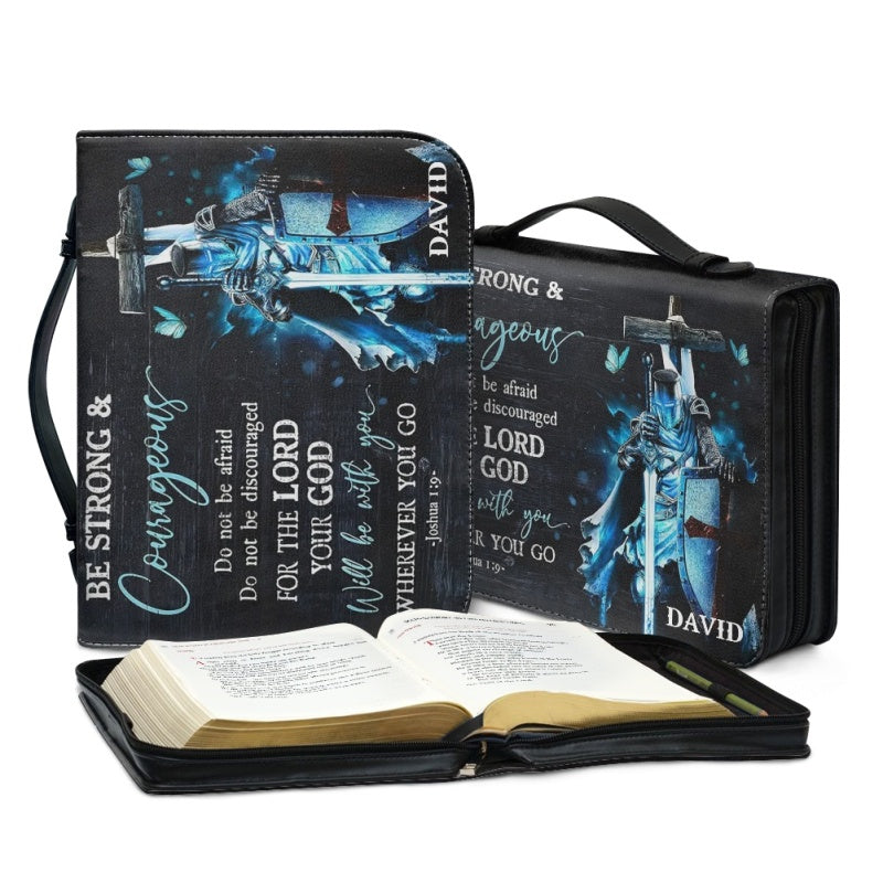 Personalized Be Strong & Courageous Bible Cover
