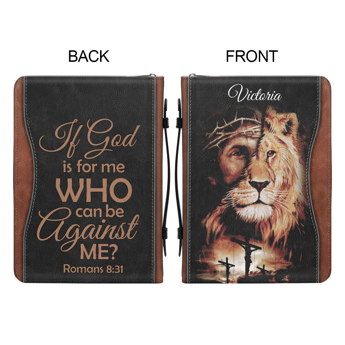 Personalized Lion & Jesus Bible Cover