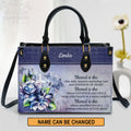 Blessed Is She Personalized Leather Tote Bag