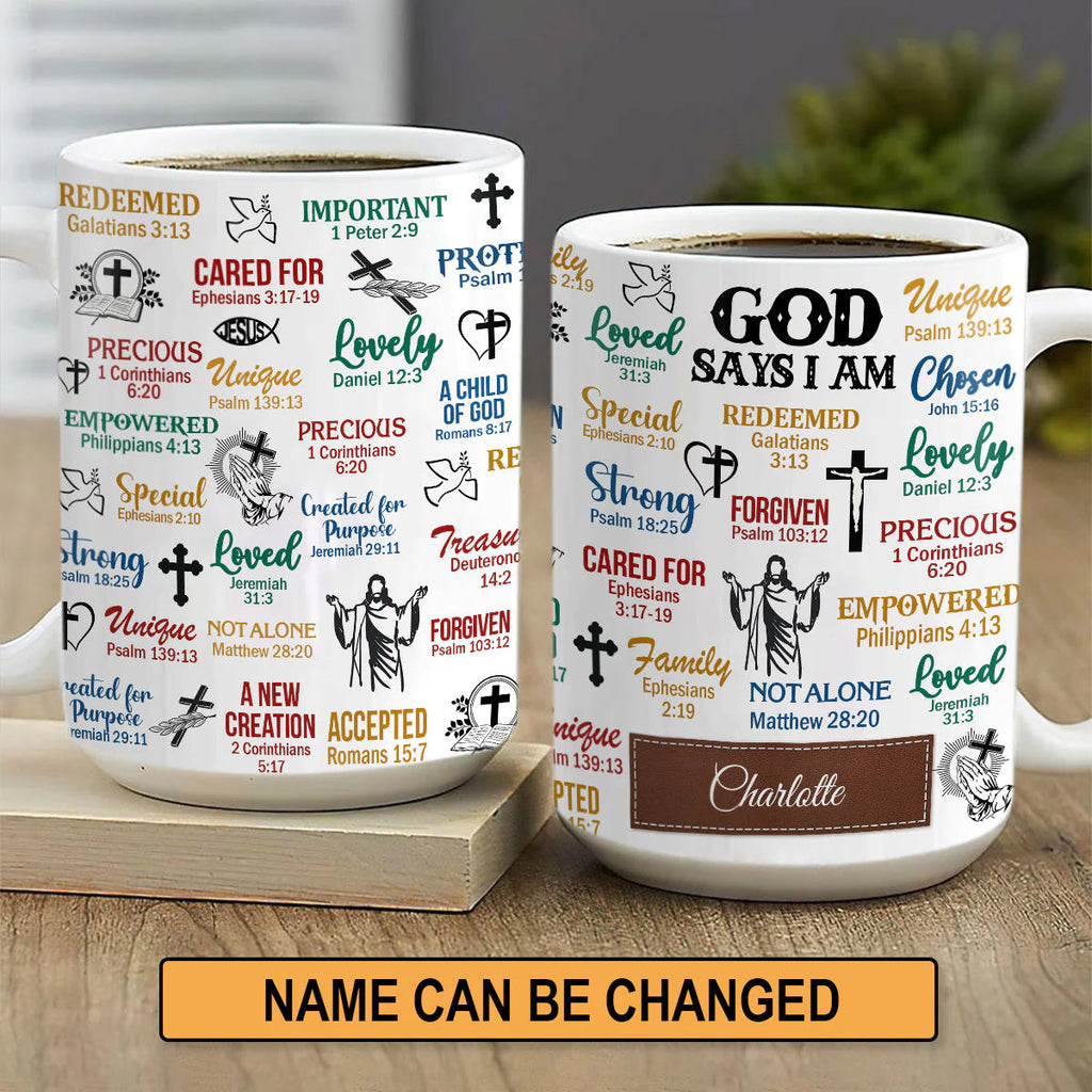 Personalized What God Says About You Leather Tote