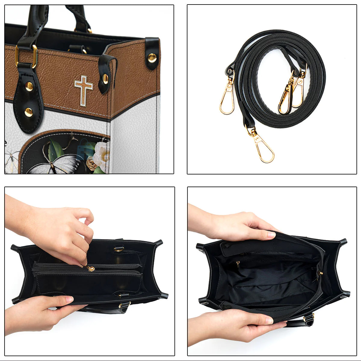 Personalized John 3:16 Christian Leather Tote