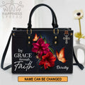 Personalized By Grace Through Faith Leather Tote