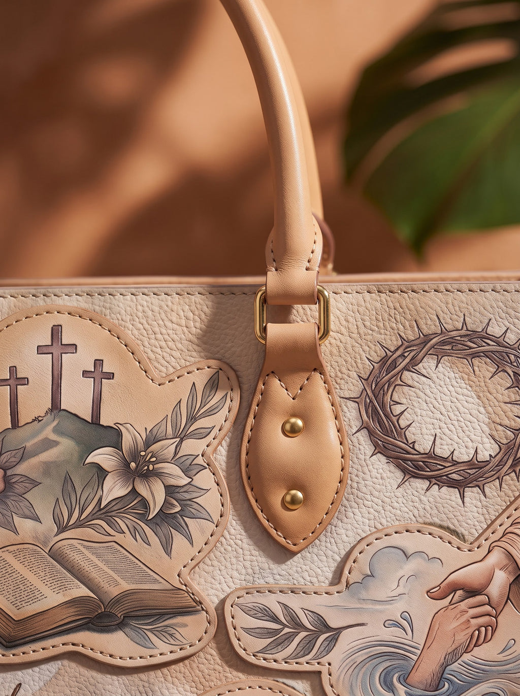 John 3:16 Applique Leather Handbag