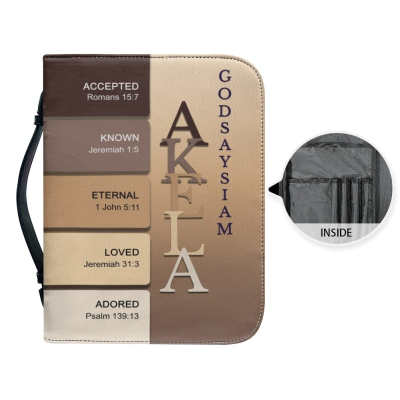 Personalized Name Meaning Bible Cover, Gold Brown