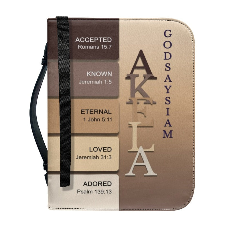 Personalized Name Meaning Bible Cover, Gold Brown