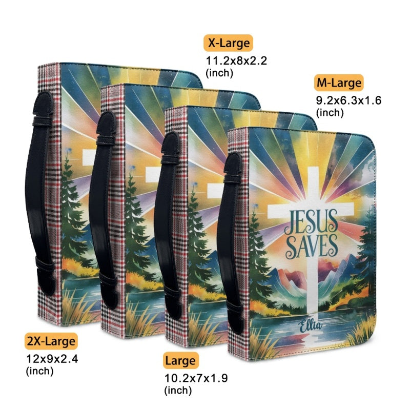 Jesus Saves Personalized Faux Leather Bible Cover