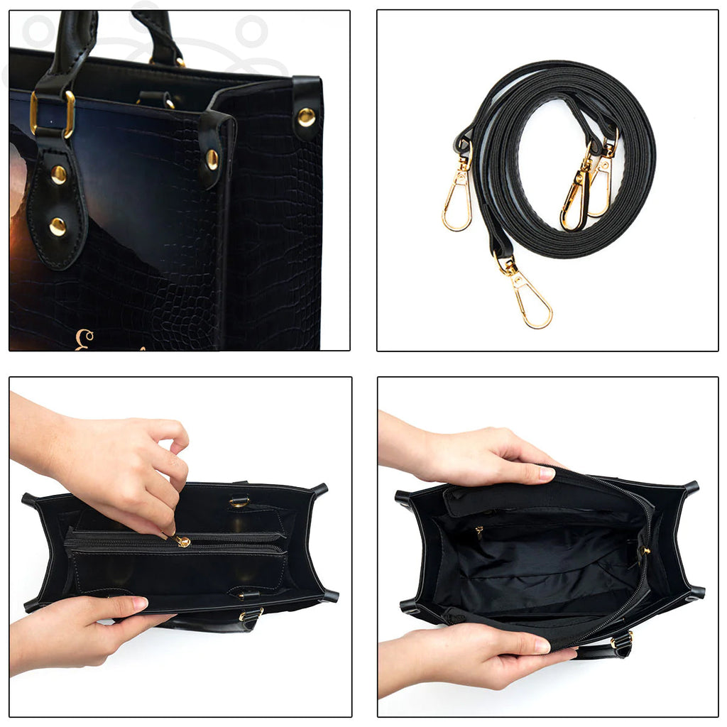 Personalized Light of the World Leather Handbag