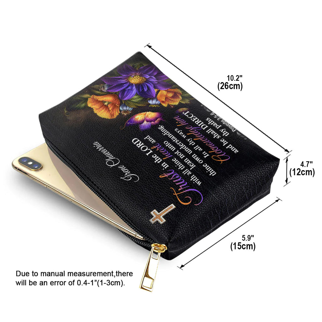 Trust In The Lord Leather Cosmetic Bag