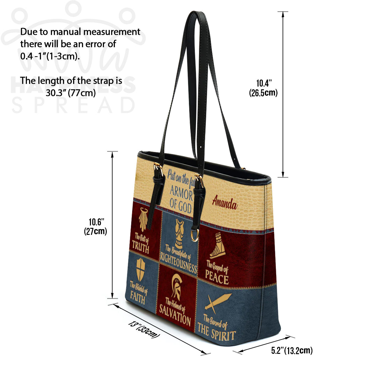 Personalized Gospel of Peace Leather Tote Bag