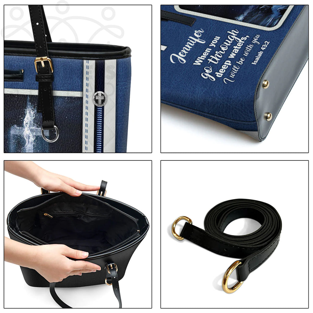 Personalized 'I Will Be With You' Leather Handbag