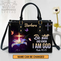 Be Still And Know Personalized Leather Tote Bag
