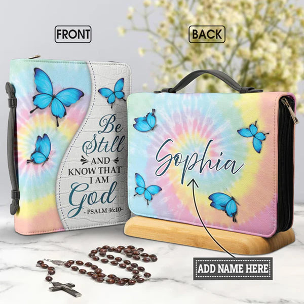 Personalized Be Still Butterfly Bible Cover