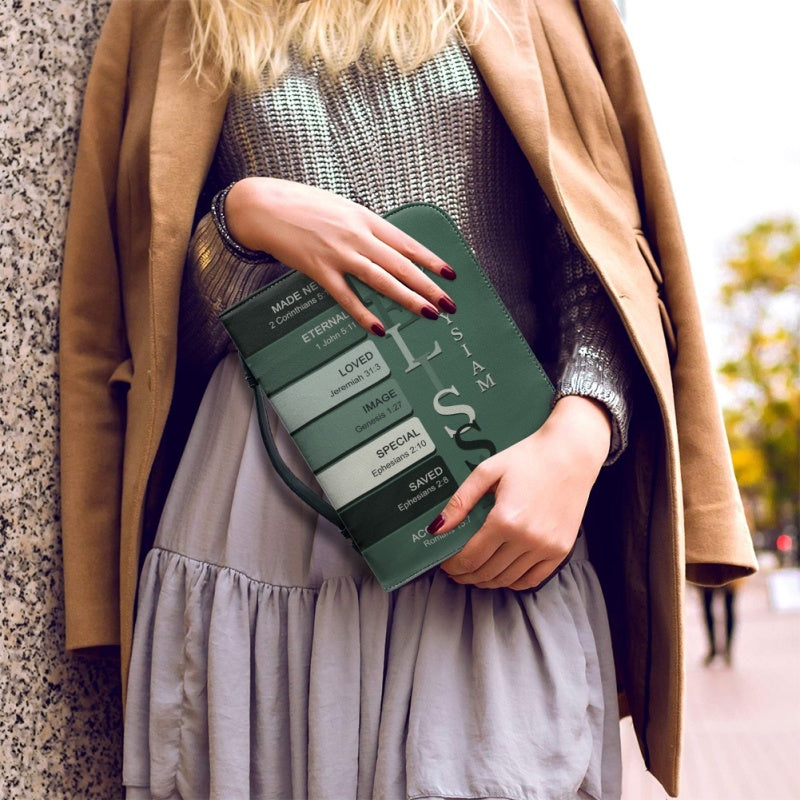 Personalized Green Name Meaning Bible Cover