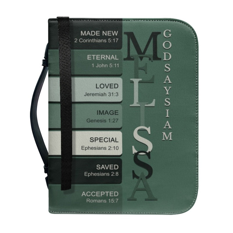 Personalized Green Name Meaning Bible Cover