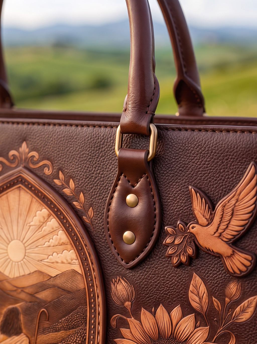 Psalm 23:1 Applique Leather Handbag