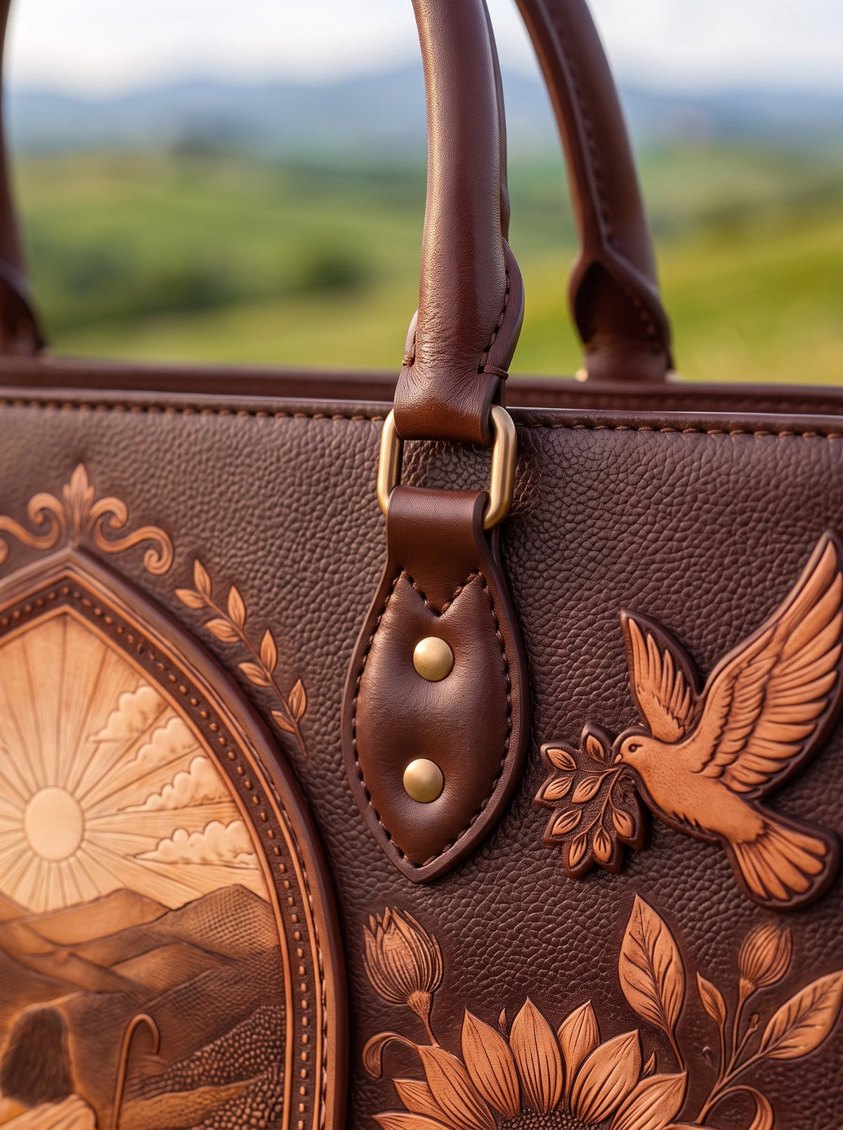 Psalm 23:1 Applique Leather Handbag