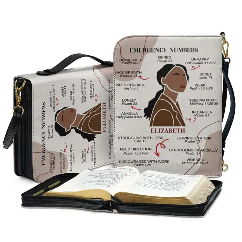 Personalized Emergency Numbers Bible Cover