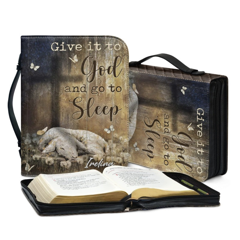Personalized Sheep Bible Cover - Give It to God