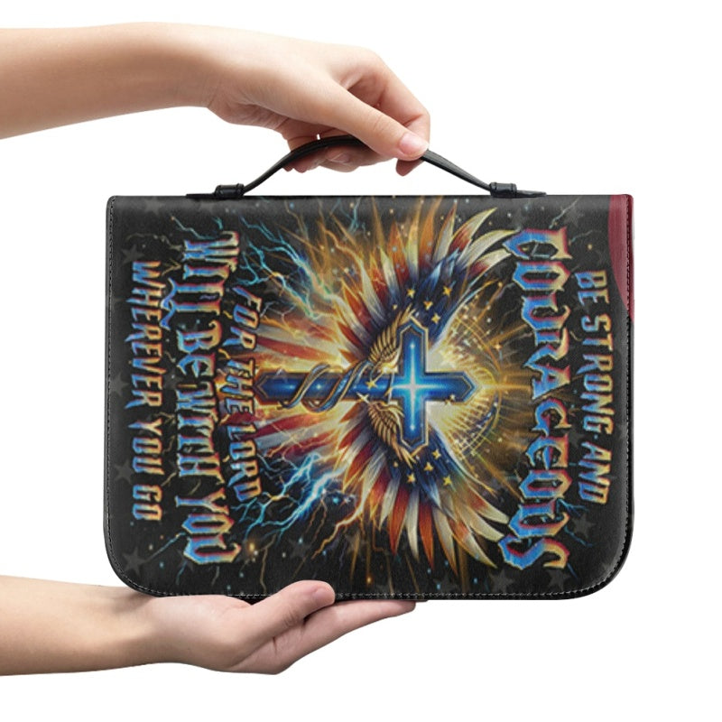 Personalized Be Strong & Courageous Bible Cover