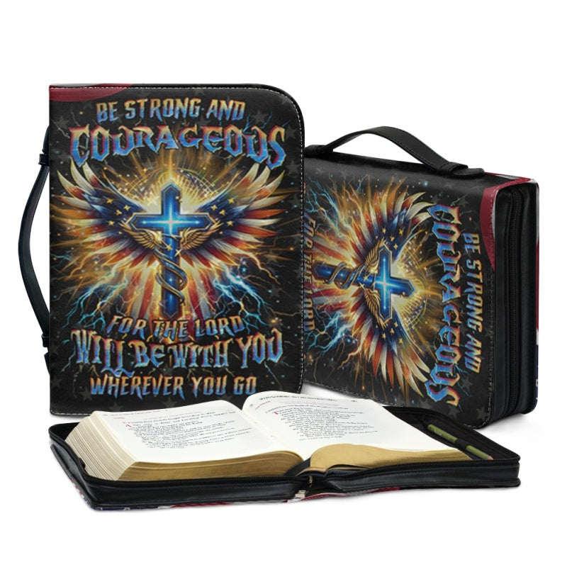 Personalized Be Strong & Courageous Bible Cover