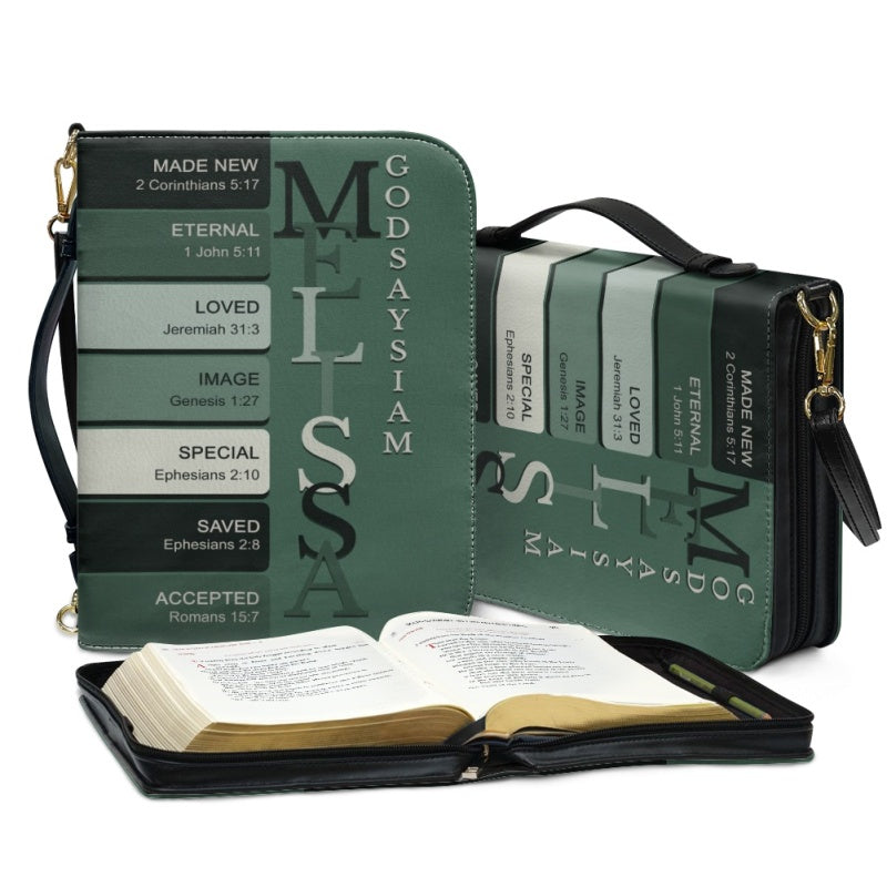 Personalized Green Name Meaning Bible Cover