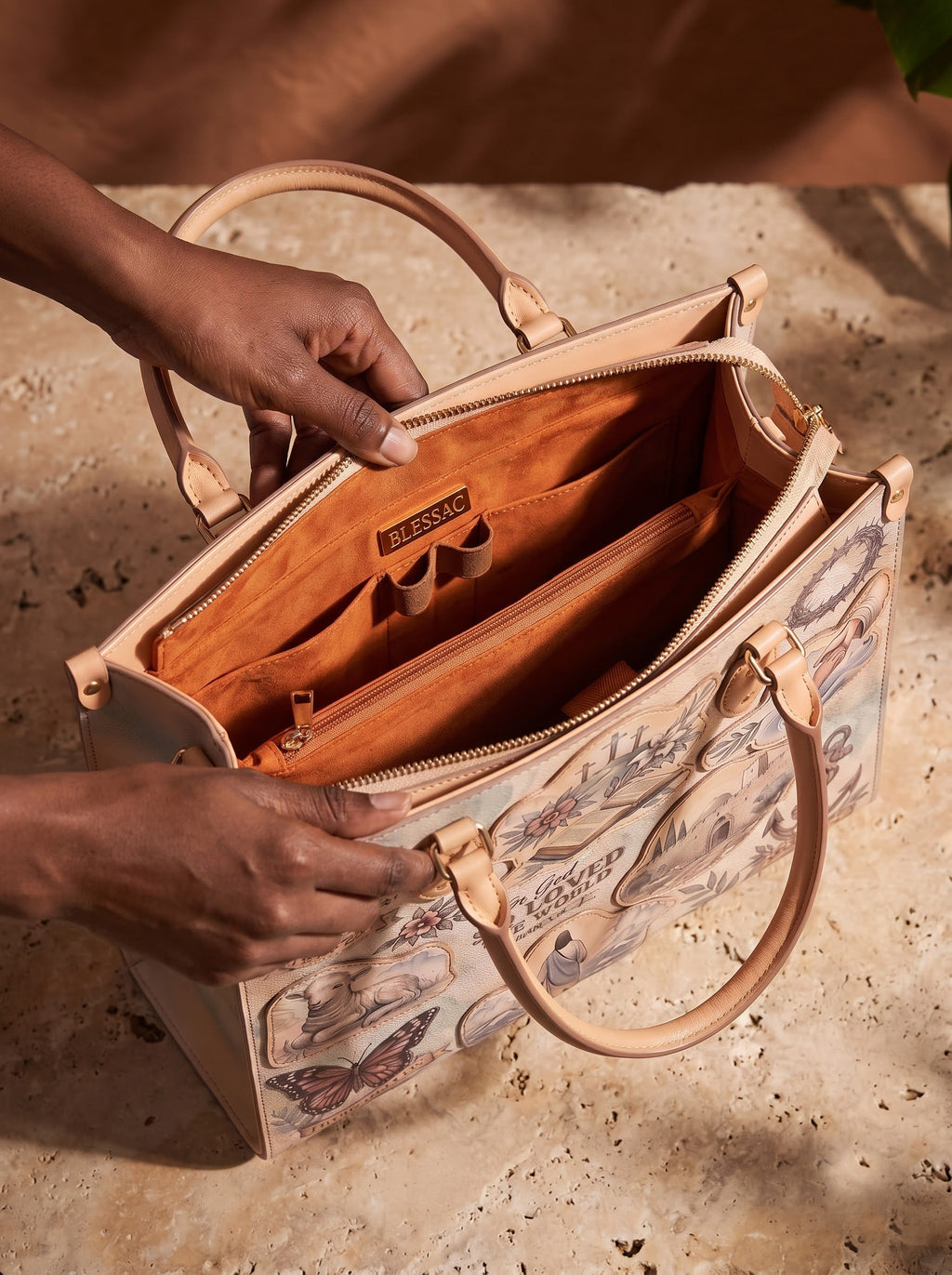 John 3:16 Applique Leather Handbag