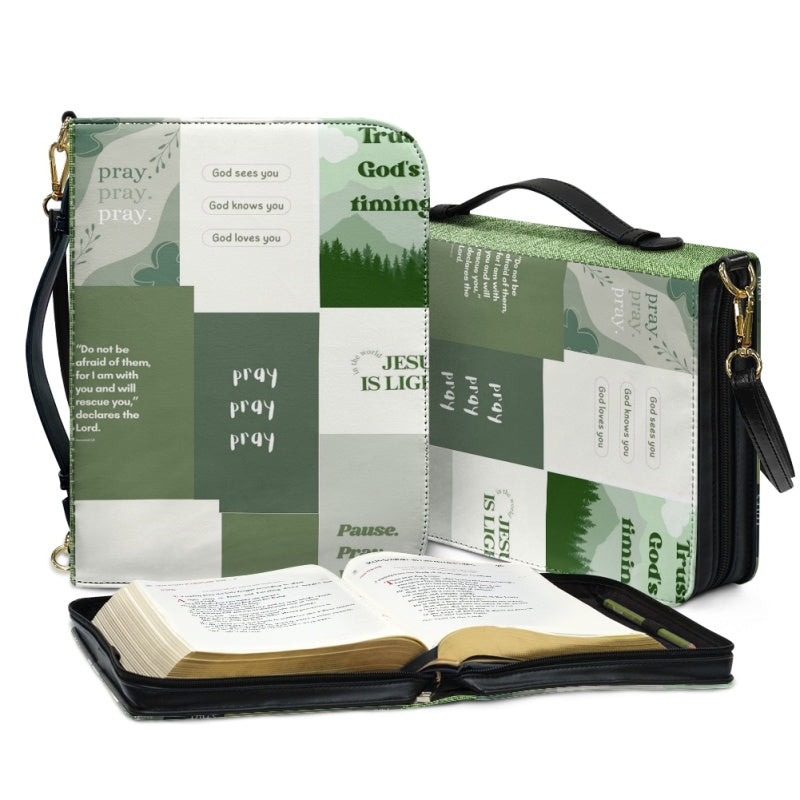 Personalized Green Pray Bible Cover Case