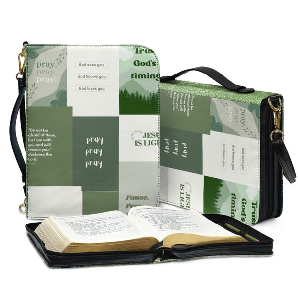 Personalized Green Pray Bible Cover Case