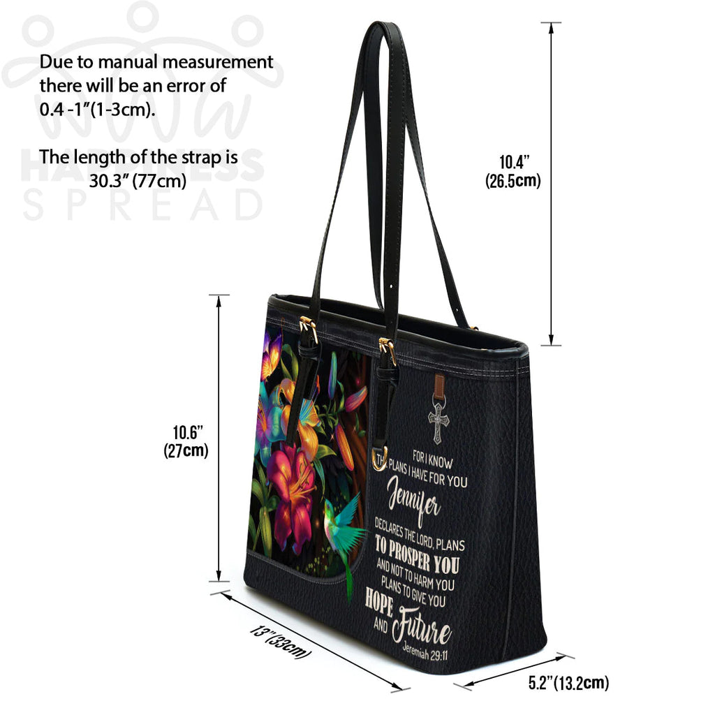 Personalized I Know The Plans Leather Handbag